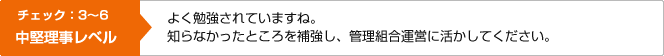 チェック：3～6　中堅理事レベル