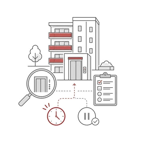 マンションのエレベーター更新の必要性と緊急度を確認するイメージ
