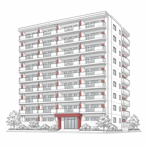 大規模なマンションのイメージイラスト