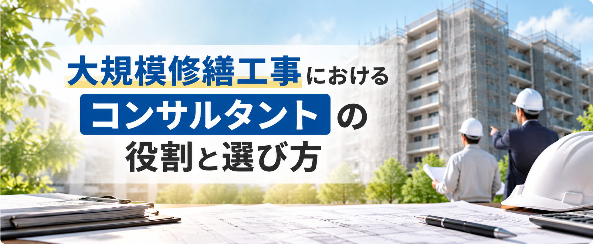 大規模修繕工事における「コンサルタント」の役割と選び方